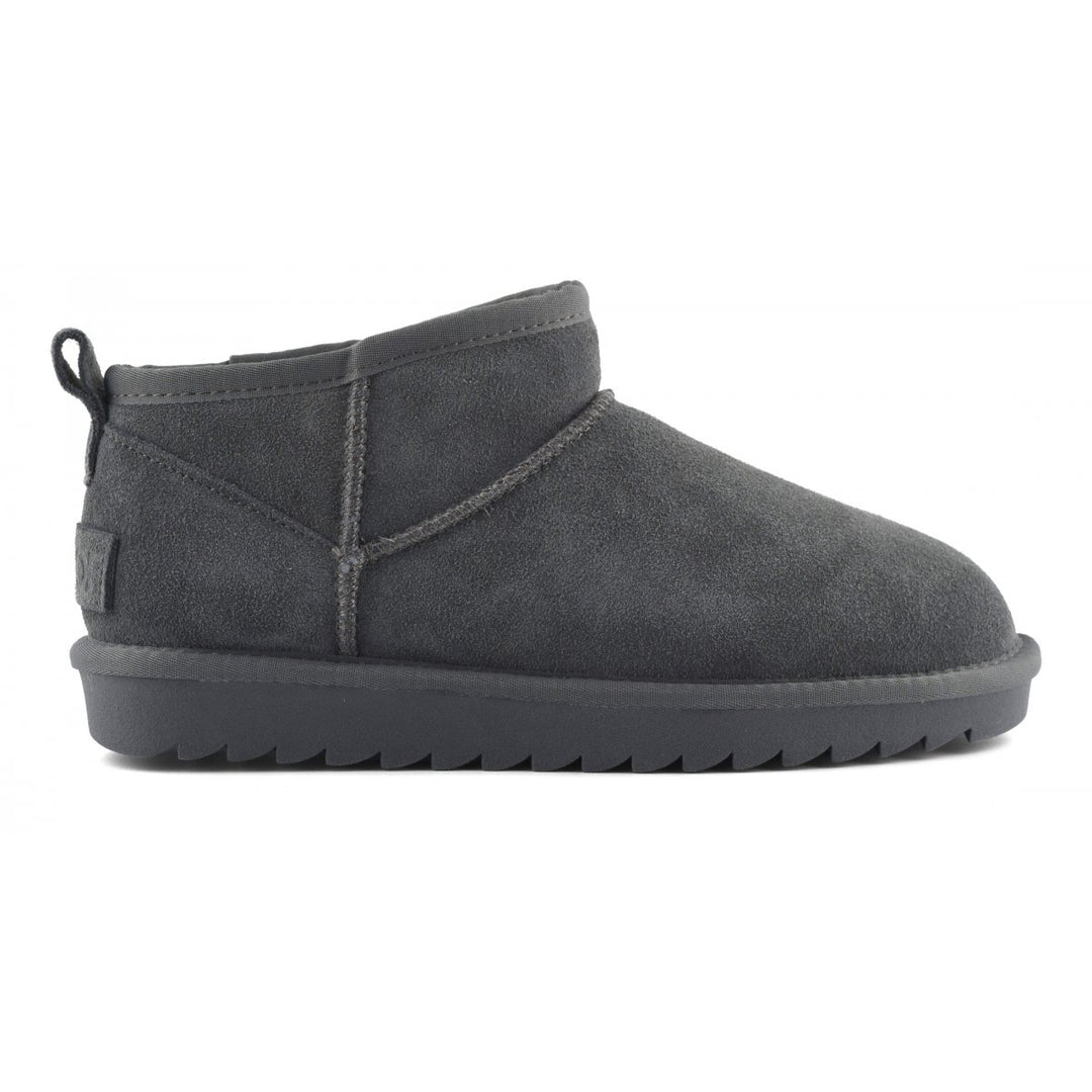 HC.YW078 - Scarpe - Colors Of California - STIVALETTO DONNA - CAMOSCIO FODERA LANA - Scarpa Invernale - Calore & Stile - Comfort Slip-On Essenziale - Grigia & Marrone