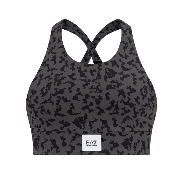 7W000563 AF15565 - Reggiseni - EMPORIO ARMANI - POCKET FULL ZIP - Nero - Versatile Sportivo - Look Casual - Effetto Animalier