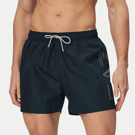 SHORTS DA MARE UOMO EA7 EMPORIO ARMANI CON LOGO METALLIZZATO