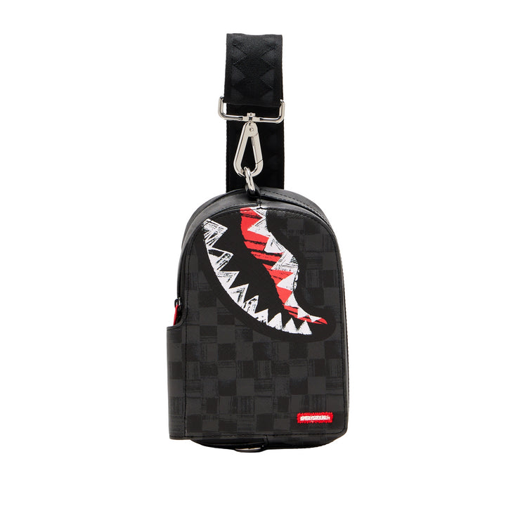 BORSA MONOSPALLA SLING BAG SPRAYGROUND SCRIBBLE SHARK NERA 910B8227NSZ