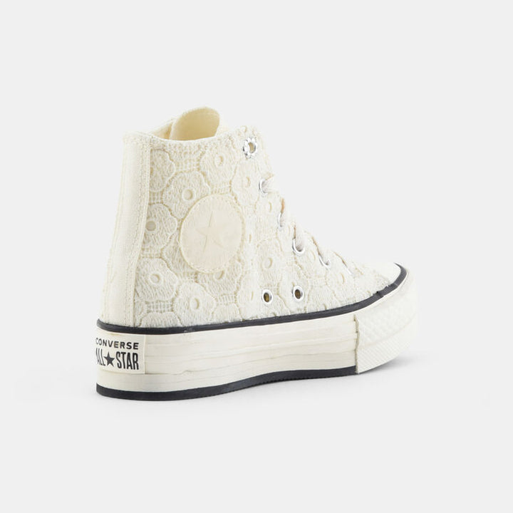 SNEAKERS BAMBINA CONVERSE CHUCK TAYLOR ALL STAR EVA LIFT HI CROCHET ECRU