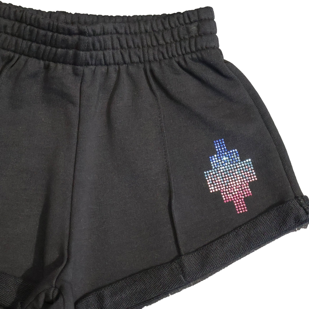PANTALONCINI MARCELO BURLON COUNTY OF MILAN BLACK JUNIOR