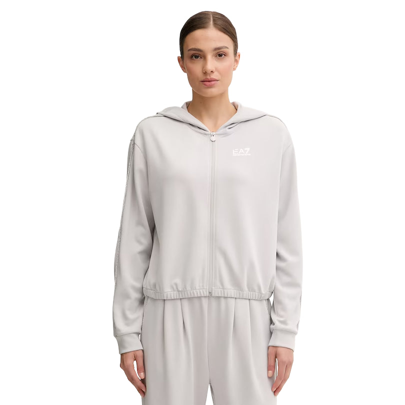 7W000443 AF12643 - Felpe - Donna - EMPORIO ARMANI - Cappuccio - EA7 - Elasticizzata - Look Athleisure - Morbida & Comoda - Spostivo - Casual - Con Zip - Abbigliamento Autunno Inverno