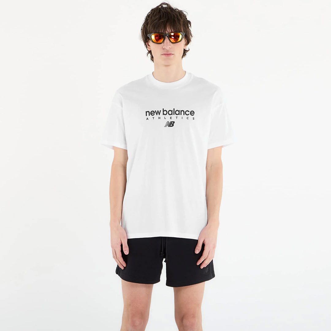 T-SHIRT NEW BALANCE ESSENTIALS LOGO UOMO BIANCA