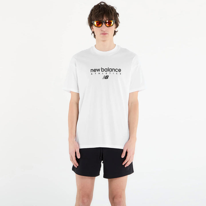 T-SHIRT NEW BALANCE ESSENTIALS LOGO UOMO BIANCA