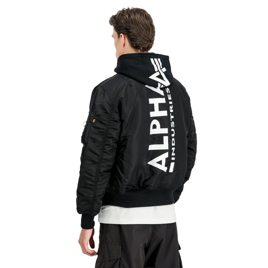 F128113 - Giacche - ALPHA INDUSTRIES BOMBER UOMO MA-1 ZH BACK PRINT – CON CAPPUCCIO RIMOVIBILE