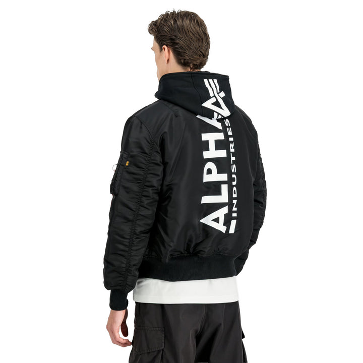 F128113 - Giacche - ALPHA INDUSTRIES BOMBER UOMO MA-1 ZH BACK PRINT – CON CAPPUCCIO RIMOVIBILE