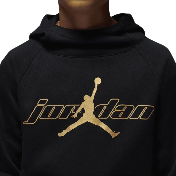 95F338 - Felpe - JORDAN - Con Cappuccio - Junior/Bambini - Jumpman Logo - Nera - Hoodie - Capo Essenziale - Basket - Stile Street Junior - Morbida - Look Sportivo