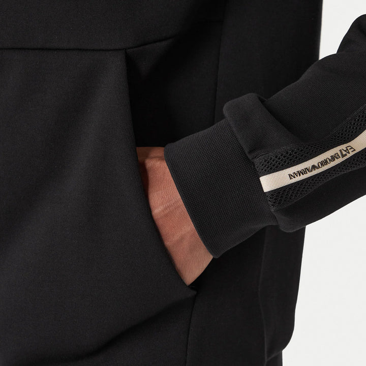 FELPA UOMO EA7 EMPORIO ARMANI CON ZIP E STRISCE LATERALI