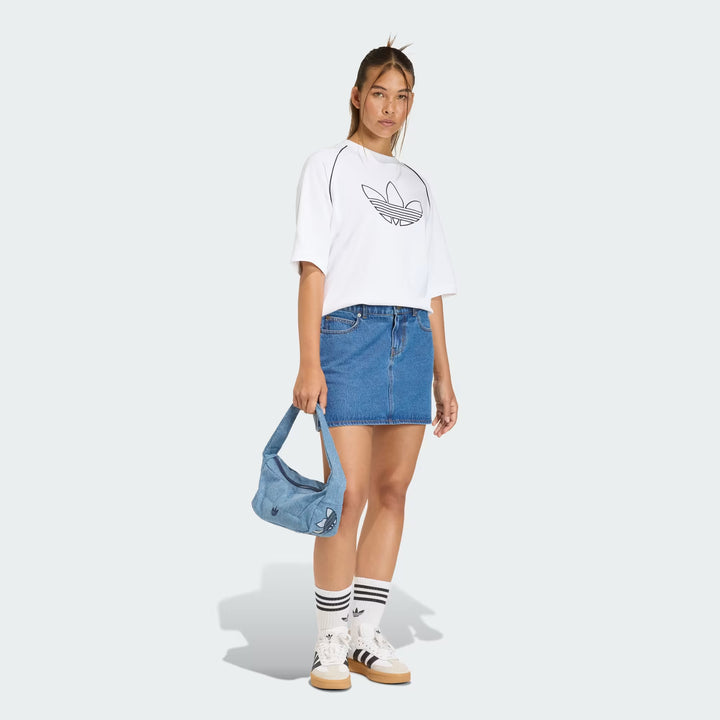 GONNA DONNA ADIDAS ORIGINALS DENIM CON TRE STRISCE