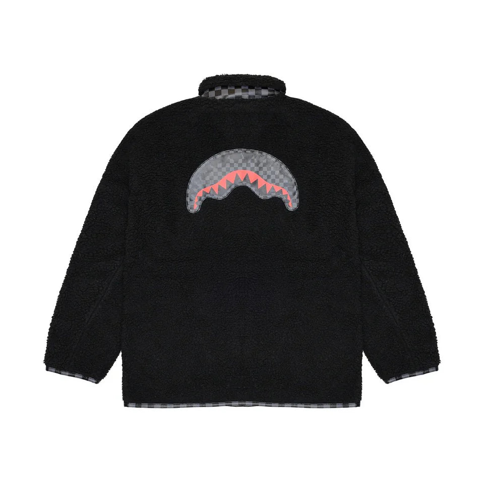 SP820BLK - Giacche - Unisex - Sprayground - Teddy - CHECKERED - Pelliccia Sintetica - Luxury Streetwear - Cerniera - Tasche Laterali - Abbigliamento Autunno Inverno