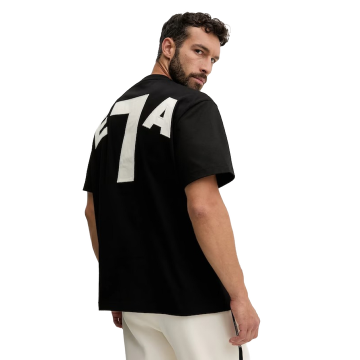 7X000164 AF13785 - T-Shirts and Polo Shirts - EMPORIO ARMANI - Maxi Logo - Black - Print - Crew Neck - Minimalist Style