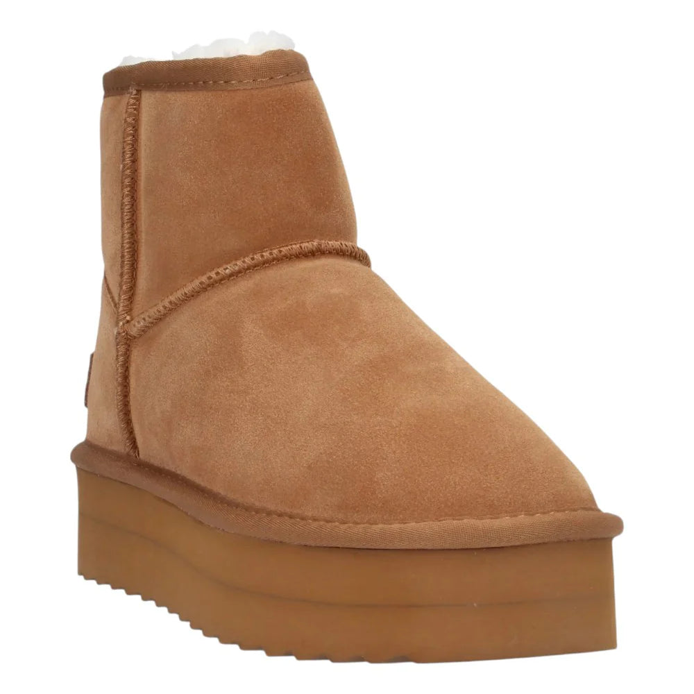 HC.SHEARPLA1 - Scarpe - Donna - Colors Of California - Stivaletto In Camoscio - Must-Have - Marrone & Caramel - Outfit Invernale - Abbigliamento Autunno/Inverno