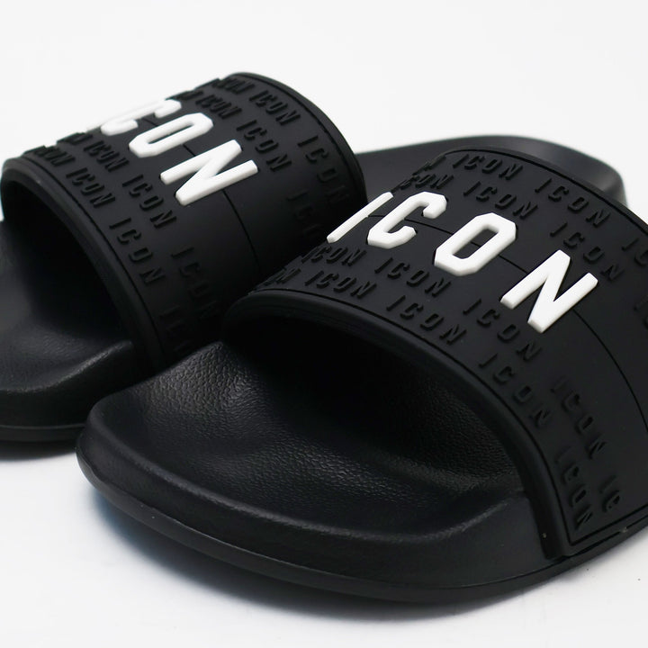 CIABATTE ICON SLIDE BLACK UOMO