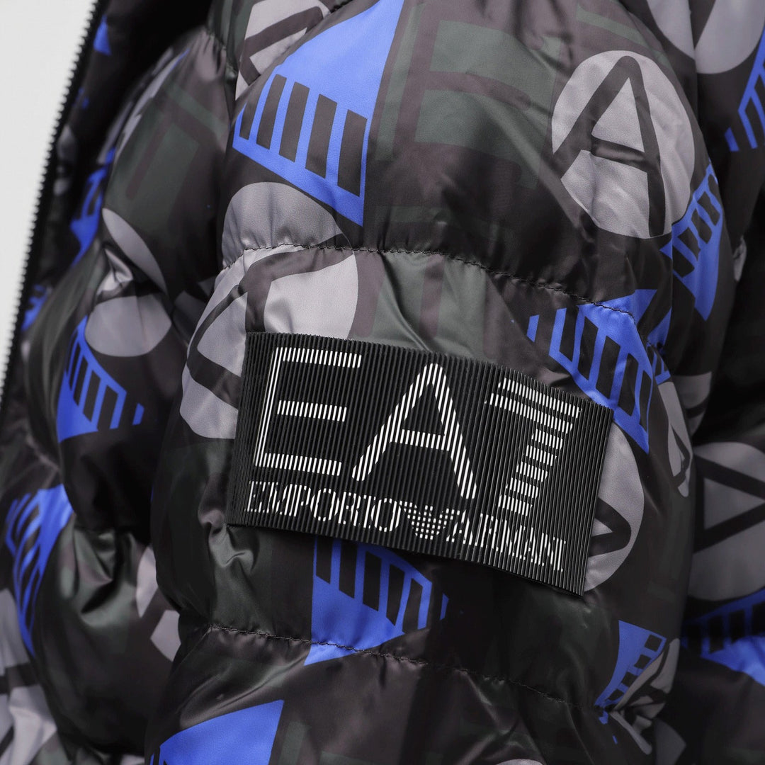 6RPB37 PN9FZ - Giacche - Uomo - EMPORIO ARMANI - EA7 - FANTASIA GEOMETRICA - Stile Grafico -  STAMPA CAMOUFLAGE - Protezione Dal Freddo - Piumino Imbottito -