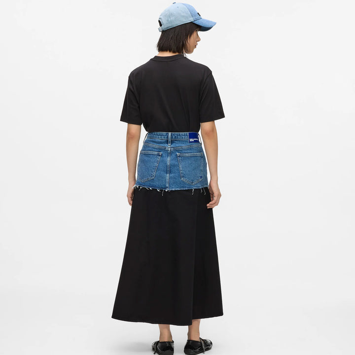 KARL LAGERFELD JEANS MAXI SKIRT WITH DENIM SECTION KLB1W12019 B1W12019