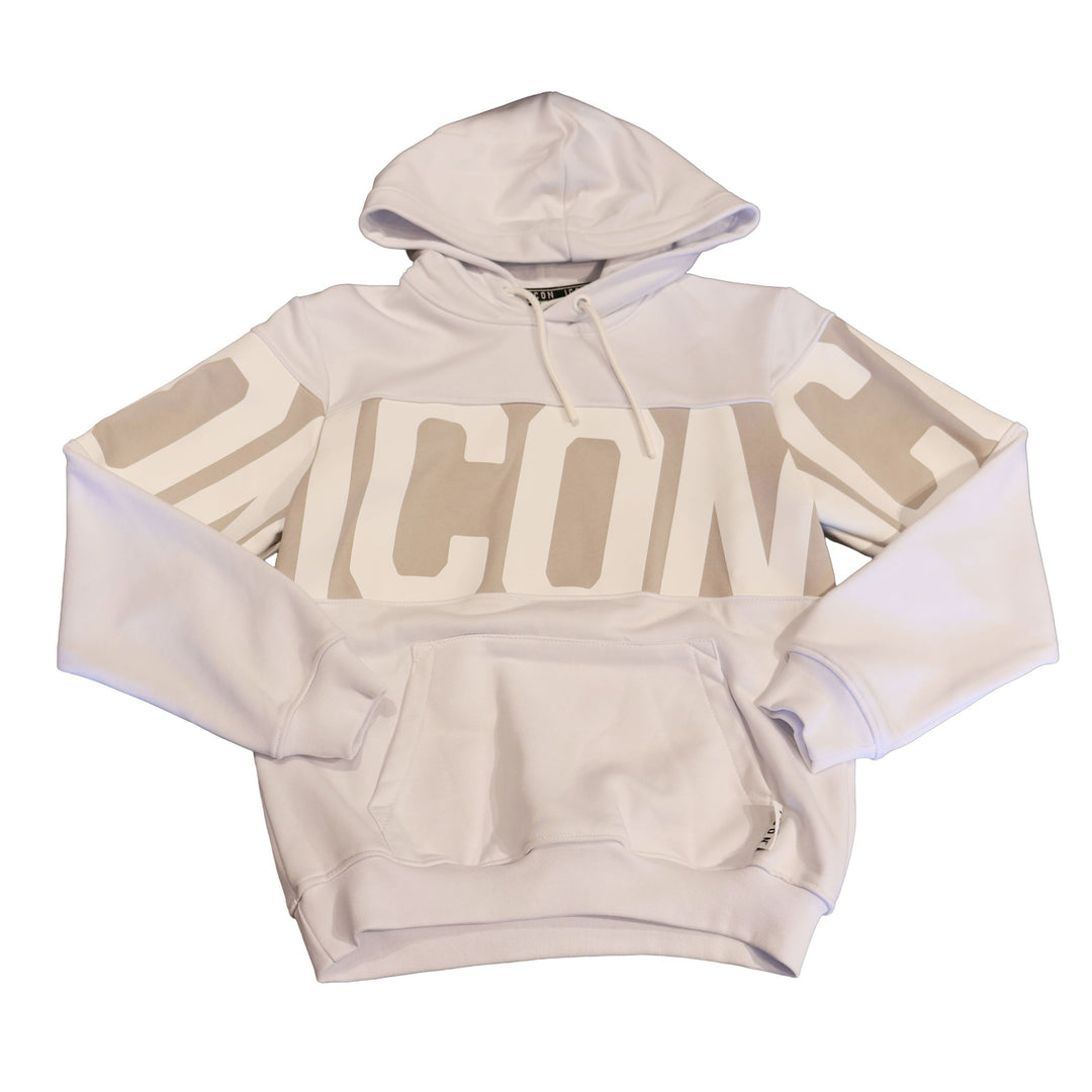 FELPA CON CAPPUCCIO ICON LOGO WHITE JUNIOR