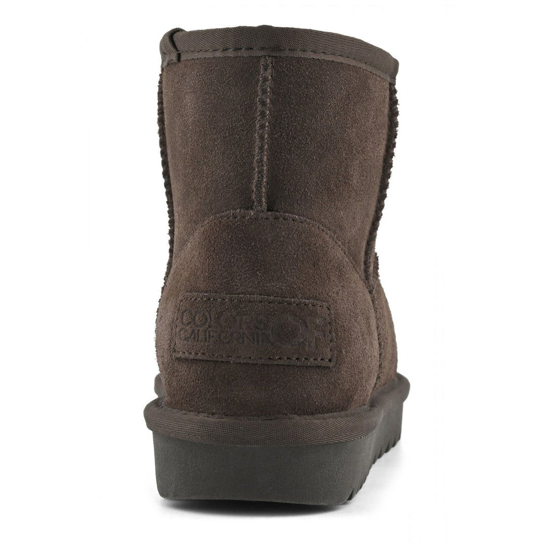 HC.YW001N - Scarpe - Donna - Colors Of California - Stivaletto Donna - Marrone Moka - Ecopelle Con Zip - Stile Biker Chic - Suola Carrarmato - Look Grintoso - Abbigliamento - Autunno/Inverno