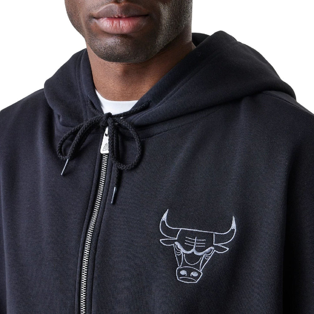 60758752 - Felpe - Con Cappuccio - New Era - NBA/NFL - Nero Monocromatico - Uomo - Comoda Stilosa - Stile Urbano - Stemma Squadra Basket - Look Athleisure Versatile - Abbigliamento - Autunno/Inverno - 2025