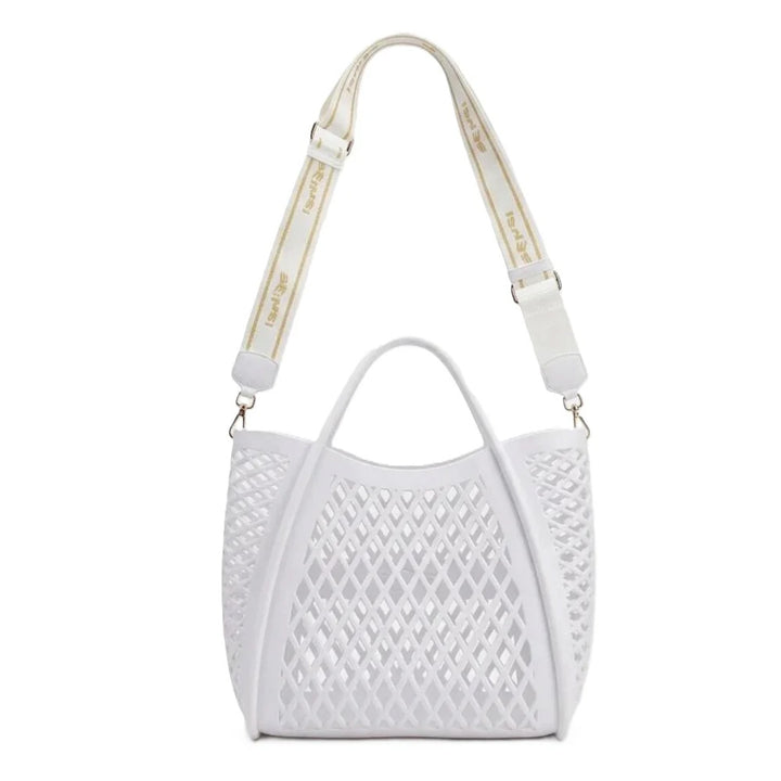 BORSA SHOPPER DONNA SENSI FLAMINGO BAG TRAFORATA CON TRACOLLA