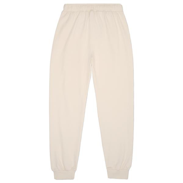 FAT0709 - Pantaloni - Fila - Bambini - Colore Neutro - Logo Verde - Stile Iconico - Tessuto Felpato - Aderente - Abbigliamento Autunno Invernale