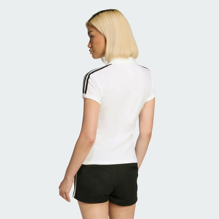 ADIDAS ORIGINALS WOMEN'S WHITE 3-STRIPES POLO KD3697