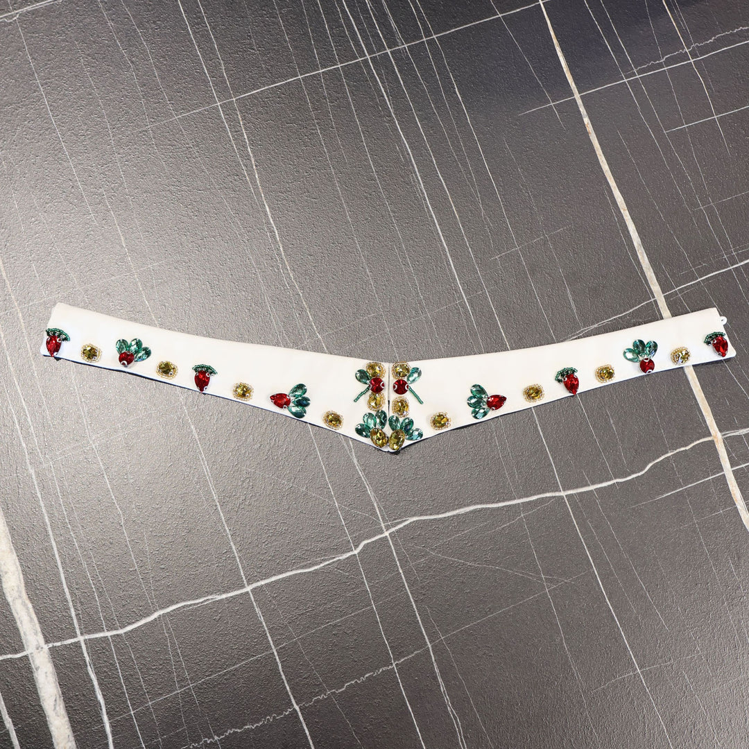 COLLETTO GIOIELLO GABRIELLA GUCCI BIANCO CON PIETRE MULTICOLOR