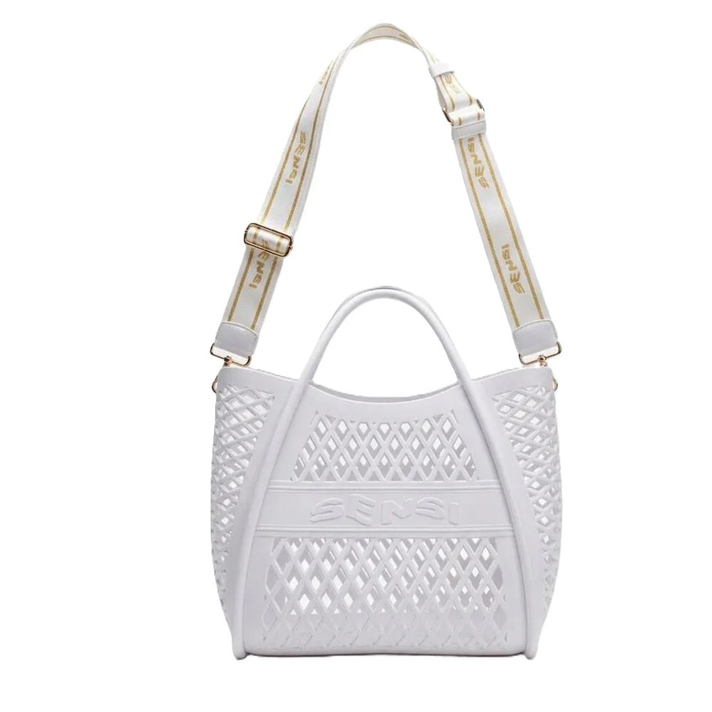BORSA SHOPPER DONNA SENSI FLAMINGO BAG TRAFORATA CON TRACOLLA