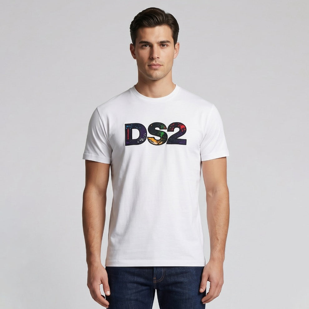 T-SHIRT UOMO DROP SEASON 2 WHITE MULTICOLOR LOGO