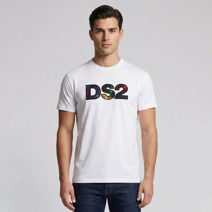 T-SHIRT UOMO DROP SEASON 2 WHITE MULTICOLOR LOGO