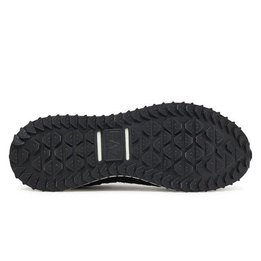 SNEAKERS UOMO EA7 EMPORIO ARMANI LIFESTYLE EVOLUTION ANTRACITE / SLASHER NERA E BIANCA 7X000380 AF19175