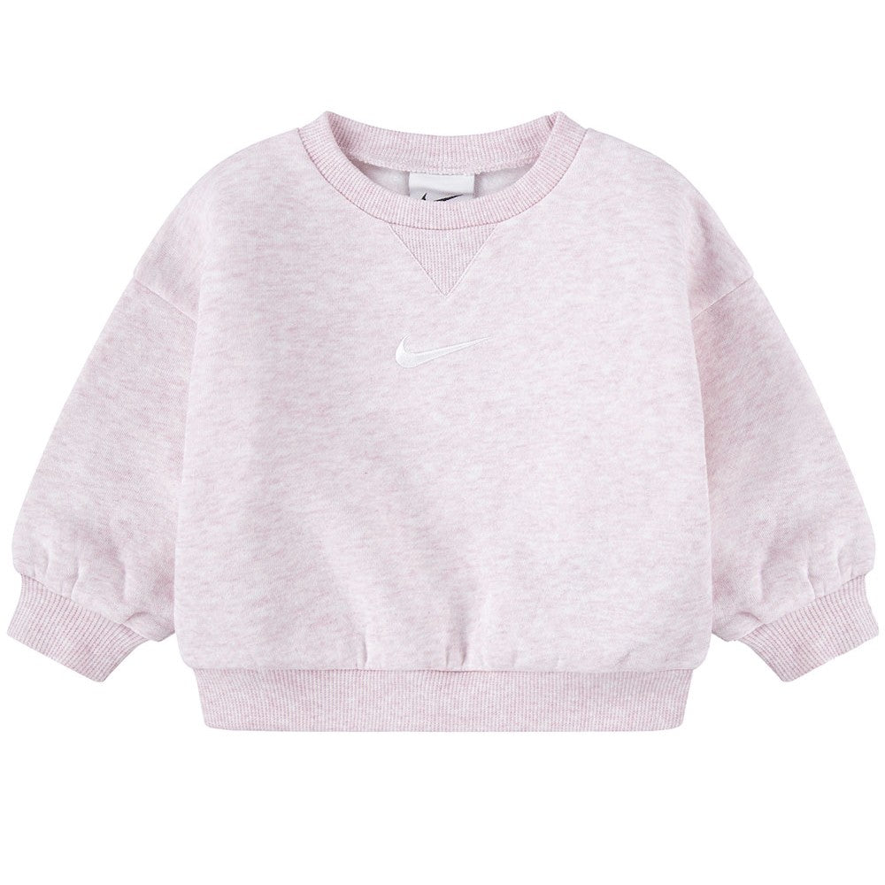 56M188 - Tute - NIKE ESSENTIAL - FLEECE CREW - FRENCH TERRY - BAMBINI - BEIGE/CHIARO - Look Casual - Abbigliamento