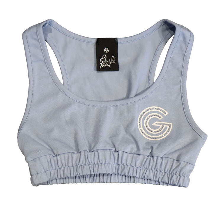 T-SHIRT GABRIELLE LUCCI LOGO "G" STRASS CELESTE JUNIOR