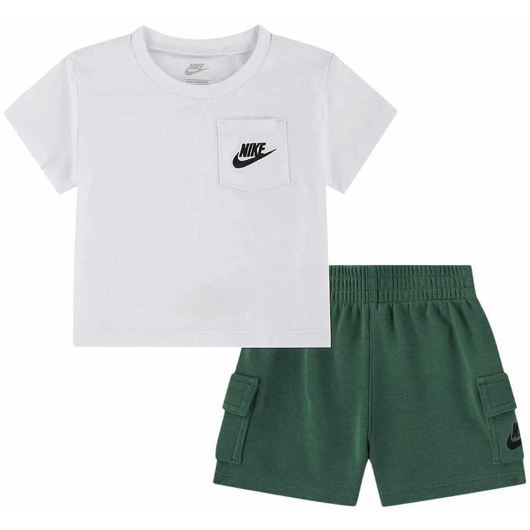 COMPLETO BIMBO NIKE T-SHIRT CON TASCHINO E SHORTS CARGO