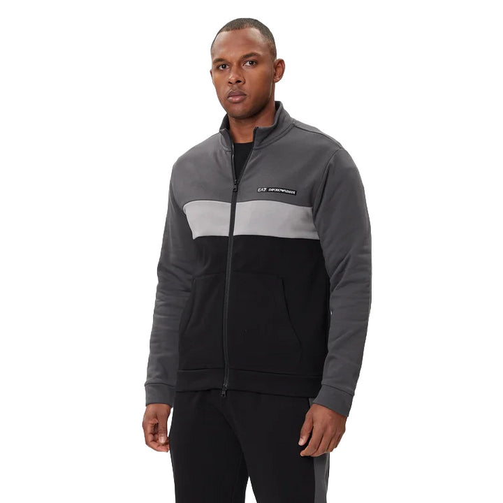 7M000941 AF10377 - TUTA UOMO EA7 EMPORIO ARMANI ATHLETIC COLOUR BLOCK NERO GRIGIO