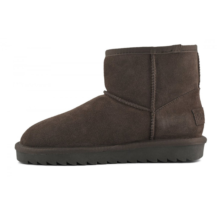 HC.YW001N - Scarpe - Donna - Colors Of California - Stivaletto Donna - Marrone Moka - Ecopelle Con Zip - Stile Biker Chic - Suola Carrarmato - Look Grintoso - Abbigliamento - Autunno/Inverno