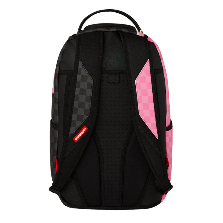 ZAINO SPRAYGROUND PINK AND BLACK TEAR SIP SPLIT CHECK SHARK PVC 910B7692NSZ