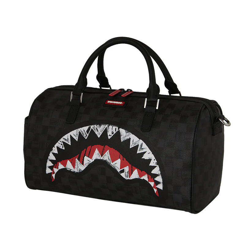 BORSONE MINI DUFFLE SPRAYGROUND SCRIBBLE SHARK NERO PALESTRA VIAGGIO 910D8347NSZ