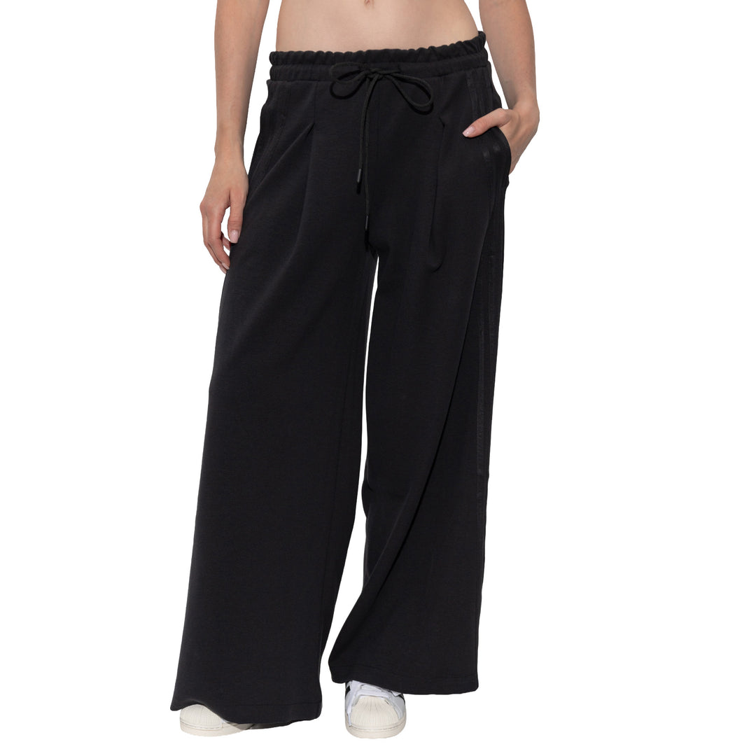 PANTALONI DELLA TUTA DONNA ADIDAS ORIGINALS A GAMBA LARGA NERI