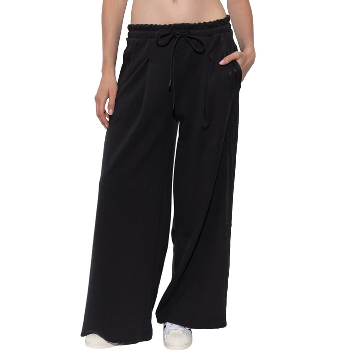 PANTALONI DELLA TUTA DONNA ADIDAS ORIGINALS A GAMBA LARGA NERI