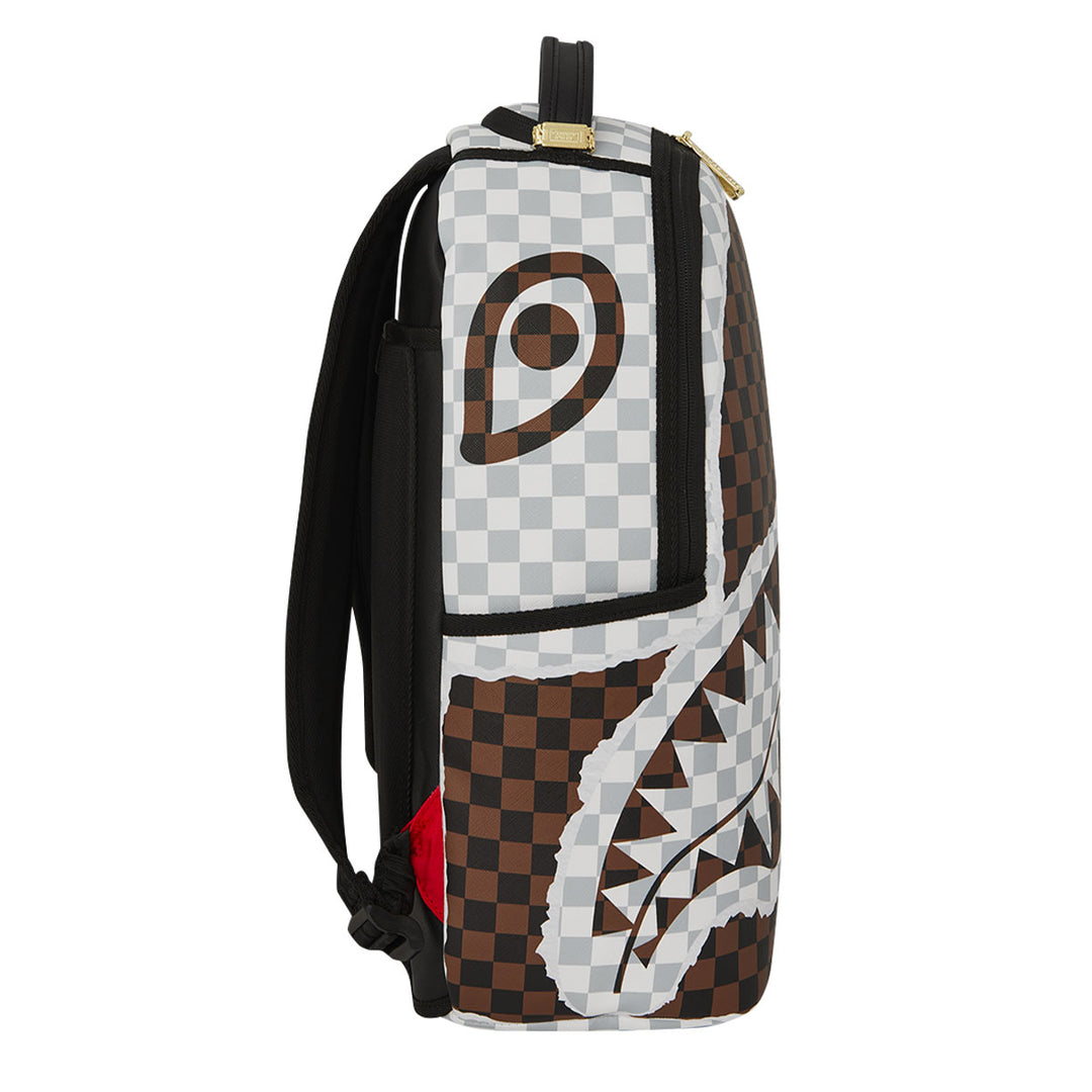 ZAINO BACKPACK SPRAYGROUND CREAM AND BROWN TEAR CHECK PELLE VEGANA 910B8290NSZ