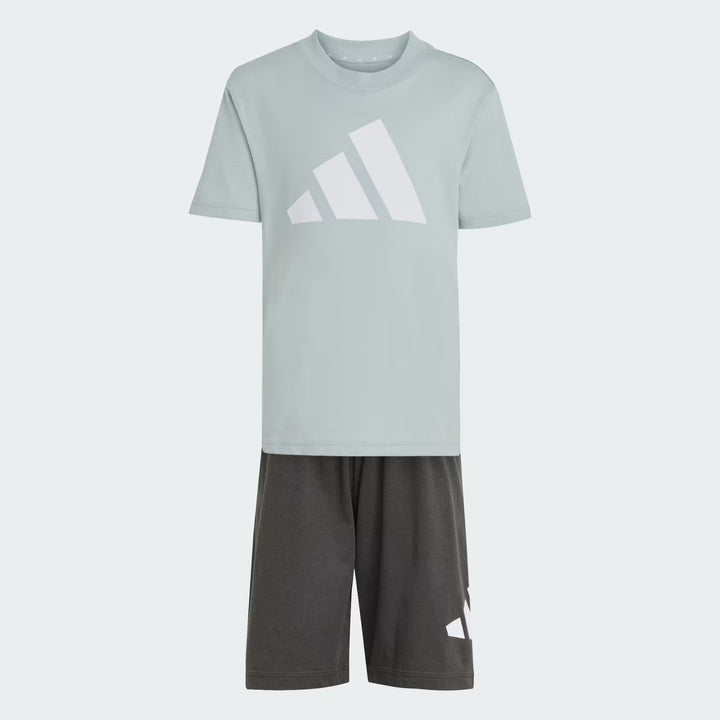 COMPLETINO ADIDAS ESSENTIALS LOGO TEE & SHORTS GRIGIO