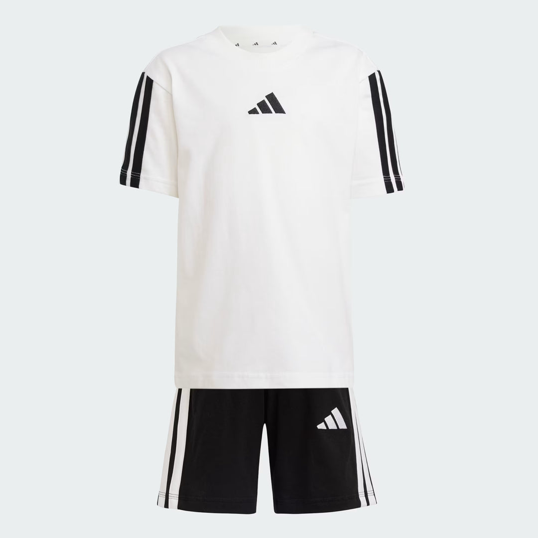 COMPLETINO ADIDAS ESSENTIALS T-SHIRT E SHORTS BIANCO/NERO