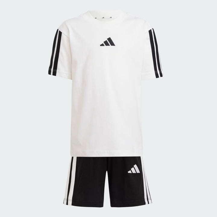 COMPLETINO ADIDAS ESSENTIALS T-SHIRT E SHORTS BIANCO/NERO