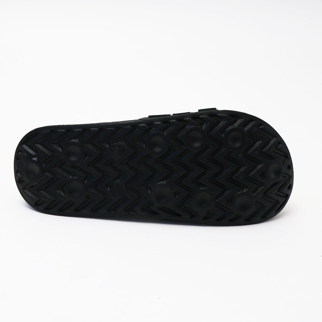 CIABATTE ICON SLIDE LOGO BEIGE & BLACK UOMO