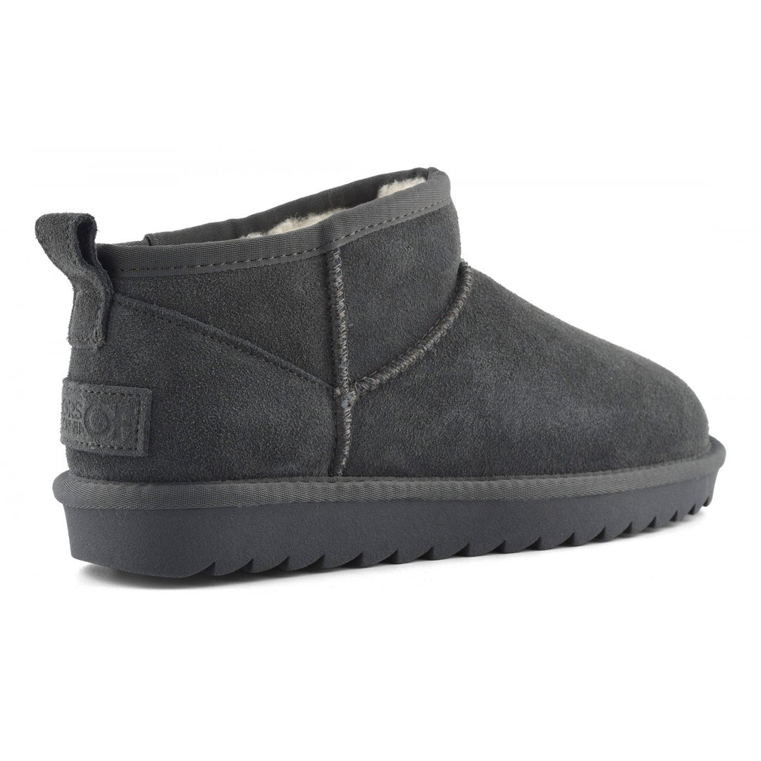 HC.YW078 - Scarpe - Colors Of California - STIVALETTO DONNA - CAMOSCIO FODERA LANA - Scarpa Invernale - Calore & Stile - Comfort Slip-On Essenziale - Grigia & Marrone