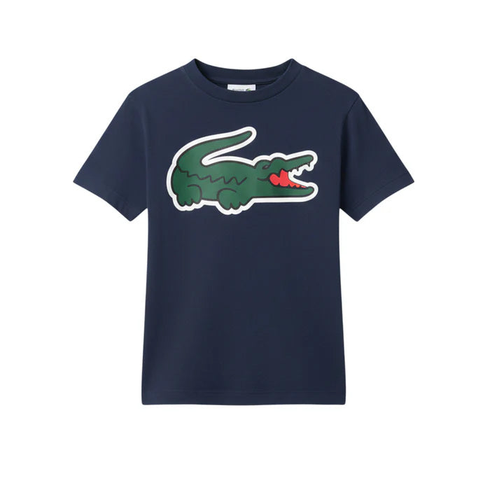 T-SHIRT JUNIOR UNISEX LACOSTE ULTRA DRY CON MAXI COCCODRILLO