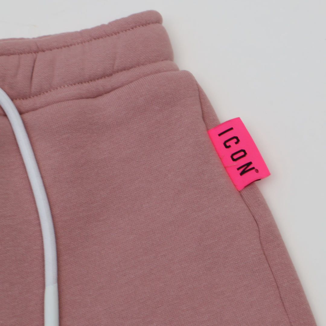 TUTA ICON NEONATI BAMBINI IN COTONE FELPATO ROSA E BEIGE INGFS00891