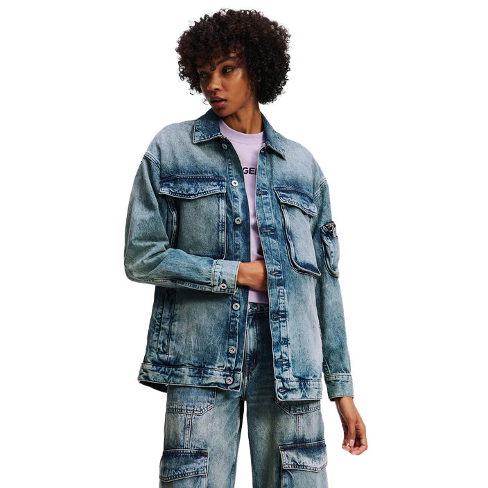 A3W14011 - Giacche - Donna - KARL LAGERFELD - TINTED VISUAL WASHED BLUE - Tasche Multiple - Look Casual