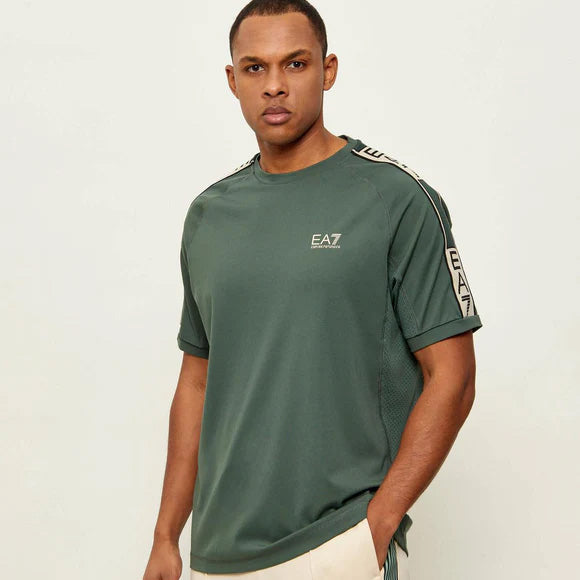 T-SHIRT UOMO EA7 EMPORIO ARMANI CON BANDE LOGATE
